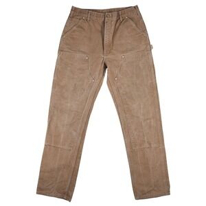 Carhartt B01 BRN Double Front Logger Work Pants Brown Duck Canvas 36x36 Mens